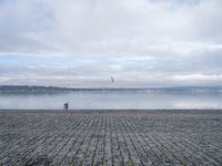 Boat Ramp at Geneva, France in Open Space with Cobble Stone Surface