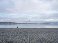 Boat Ramp at Geneva, France in Open Space with Cobble Stone Surface