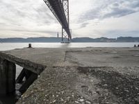 Break of Day on Lisbon Coastal Bridge