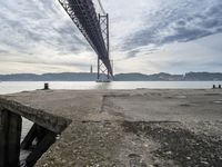 Break of Day on Lisbon Coastal Bridge