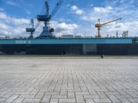 Bremen Harbor: Ship Cityscape Under a Clear Sky