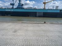 Bremen Harbor: Ship Cityscape Under a Clear Sky