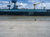 Bremen Harbor: Ship Cityscape Under a Clear Sky