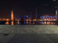 Bremen: Night Cityscape of a Coastal City