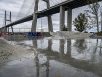 Bridge Over Water in Lisbon, Portugal