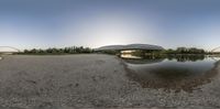 a very pretty view of some nice bridges on the water, taken in 360 - shift