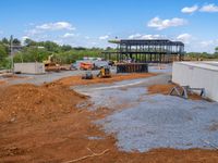 Building Construction on Gravel Road in the USA