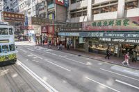 Busy City Street in Hong Kong