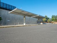 A Busy Road in the Heart of the City: Clear Skies and Modern Architecture