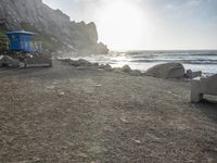 California Beach: A Coastal View of Mountains and Sand