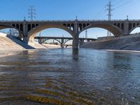 California Bridge at Dawn: Overlooking the River and Arch Bridge