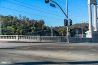 California Bridge: Overhead Powerline Under a Clear Sky