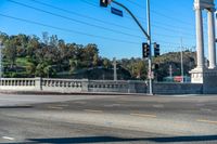 California Bridge: Overhead Powerline Under a Clear Sky