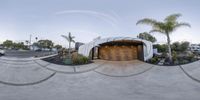 a reflection of a skateboarder is seen in this photo on the ramp of a residential home