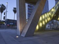 California Cityscape: Concrete Bridge and Building