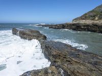 California Coastal Beach: Clear Sky and Sandy Shoreline