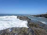 California Coastal Beach: Clear Sky and Sandy Shoreline