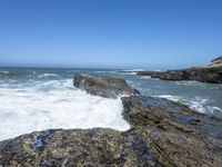California Coastal Beach: Clear Sky and Sandy Shoreline