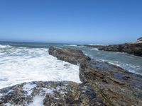 California Coastal Beach: Clear Sky and Sandy Shoreline