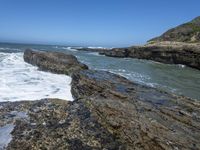 California Coastal Beach: Clear Sky and Sandy Shoreline