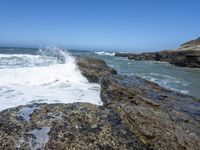 California Coastal Beach: Clear Sky and Sandy Shoreline