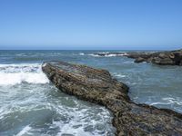 California Coastal Beach: Clear Sky and Sandy Shoreline