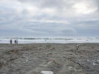 California Coastal Dawn: Waves Crashing on the Beach