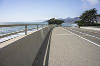 the empty street beside the ocean on a nice day in california city, ca, usa