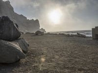 California Coastal Parking Lot: Beach View