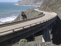 California Coastline: Mountain Cliff View Near the Ocean