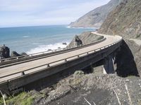 California Coastline: Mountain Cliff View Near the Ocean