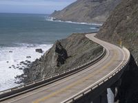 California Coastline: Mountain Cliff View Near the Ocean