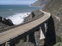 California Coastline: Mountain Cliff View Near the Ocean