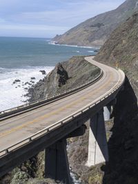 California Coastline: Mountain Cliff View Near the Ocean