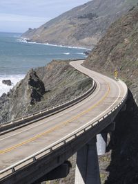 California Coastline: Mountain Cliff View Near the Ocean