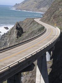 California Coastline: Mountain Cliff View Near the Ocean