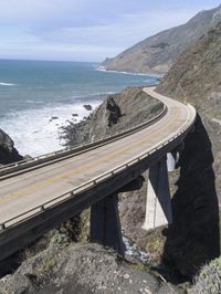 California Coastline: Mountain Cliff View Near the Ocean