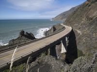 California Coastline: Mountain Cliff View Near the Ocean