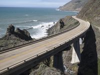 California Coastline: Mountain Cliff View Near the Ocean