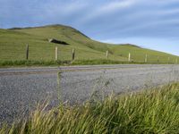 California Countryside Road with Lush Landscape and Blue Sky