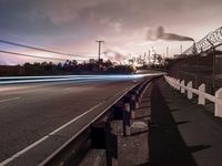 California at Dawn: Architecture and Road with Trees