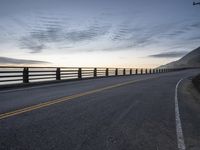 California Dawn on Coastal Road with Ocean View