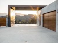 California Dawn Landscape with Concrete Architecture 001