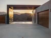 California Dawn Landscape with Concrete Architecture 003