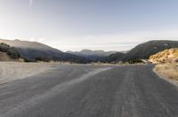 California Dawn: Driving through a Mountain Pass Road