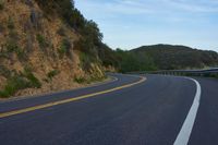 California Dawn: Scenic Road with Curves and Mountain Landscape