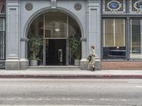 California Day: City Street with Mixed-Use Building