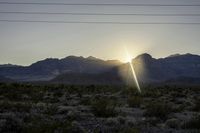 California Desert Dawn Over Mountain Range 001