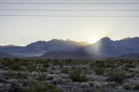 California Desert Dawn Over Mountain Range 002