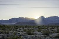 California Desert Dawn Over Mountain Range 003